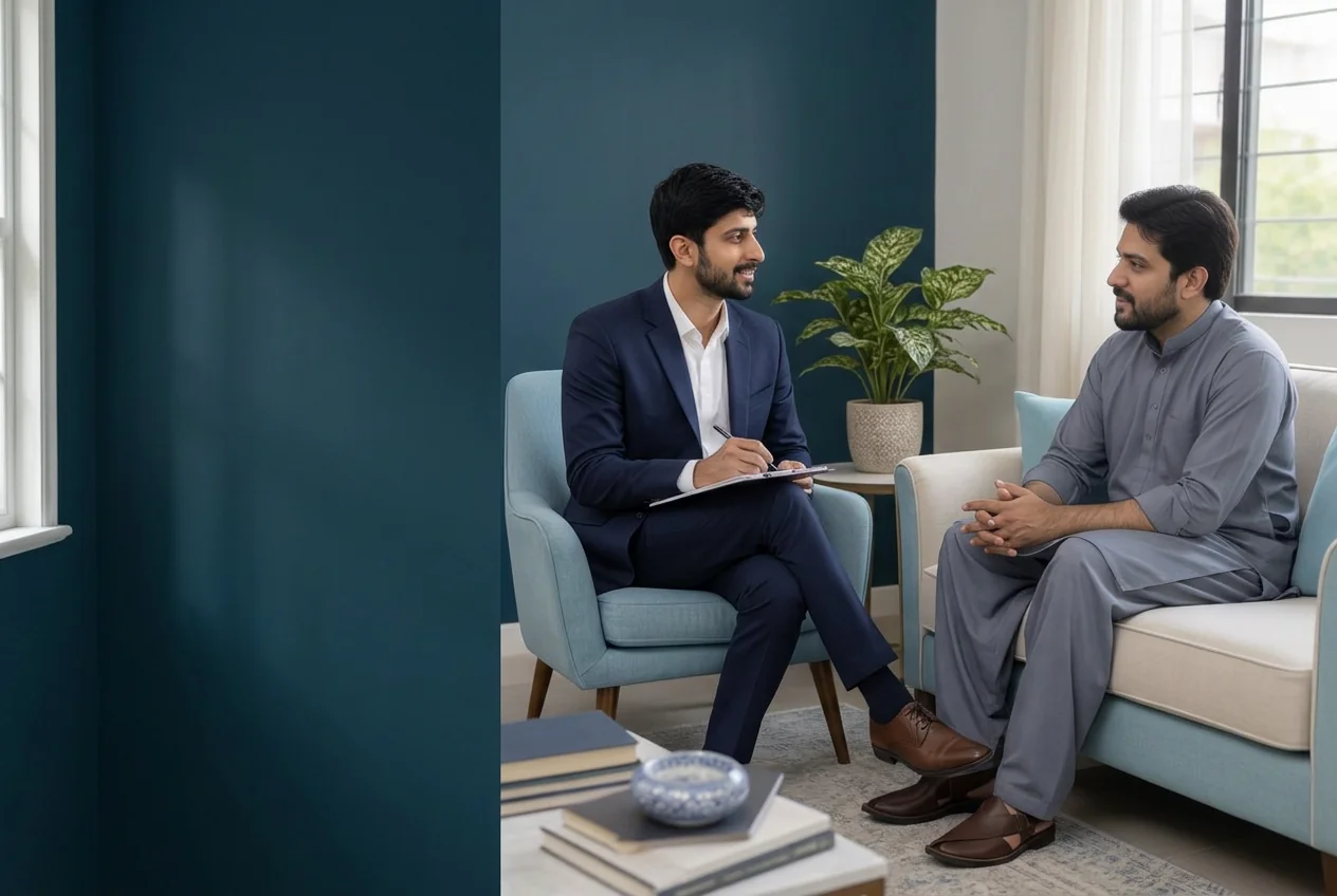 Illustrative home therapy conversation with Tayyab Murtaza