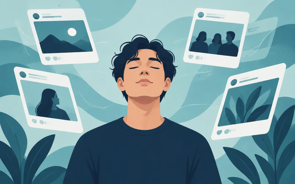 Social Media & Comparison Stress — illustration